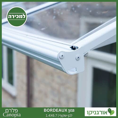 גגון Bordeaux לבן-שקוף 1.4X6.7 מבית פלרם - Canopia 3