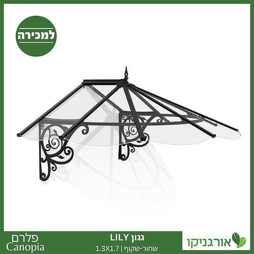 גגון Lily שחור-שקוף 1.3X1.7 בעיצוב רטרו מבית פלרם - Canopia 1