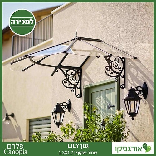 גגון Lily שחור-שקוף 1.3X1.7 בעיצוב רטרו מבית פלרם - Canopia 3