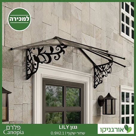 גגון Lily שחור-שקוף 0.9X2.1 בעיצוב רטרו מבית פלרם - Canopia 2