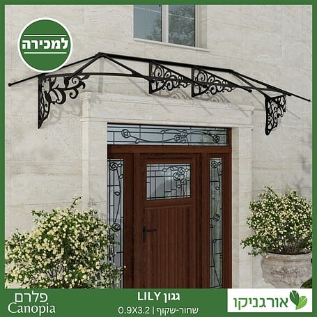 גגון Lily שחור-שקוף 0.9X3.2 בעיצוב רטרו מבית פלרם - Canopia 2