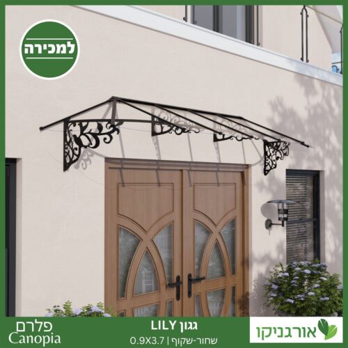 גגון Lily שחור-שקוף 0.9X3.7 בעיצוב רטרו מבית פלרם - Canopia 2