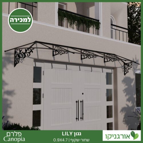 גגון Lily שחור-שקוף 0.9X4.7 בעיצוב רטרו מבית פלרם - Canopia 2