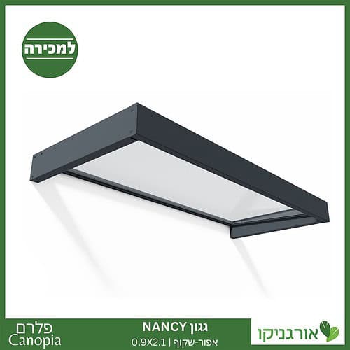 גגון Nancy אפור-שקוף 0.9X2.1 עיצוב מודרני מבית פלרם - Canopia 1