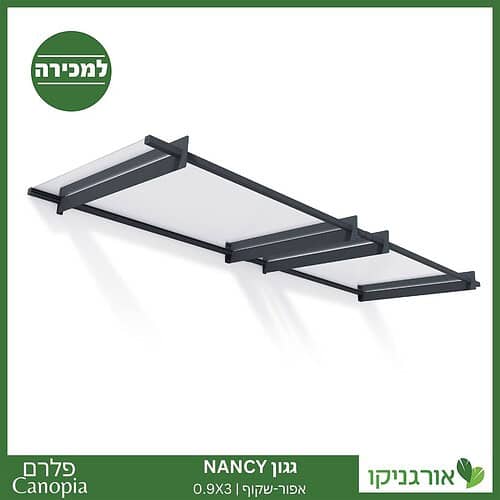 גגון Nancy אפור-שקוף 0.9X3 עיצוב מודרני מבית פלרם - Canopia 1