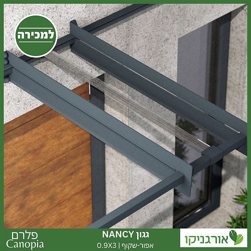 גגון Nancy אפור-שקוף 0.9X3 עיצוב מודרני מבית פלרם - Canopia 3