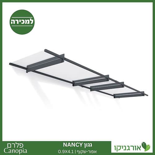 גגון Nancy אפור-שקוף 0.9X4.1 עיצוב מודרני מבית פלרם - Canopia 1