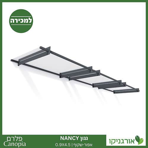 גגון Nancy אפור-שקוף 0.9X4.5 עיצוב מודרני מבית פלרם - Canopia 1