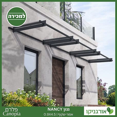 גגון Nancy אפור-שקוף 0.9X4.5 עיצוב מודרני מבית פלרם - Canopia 2
