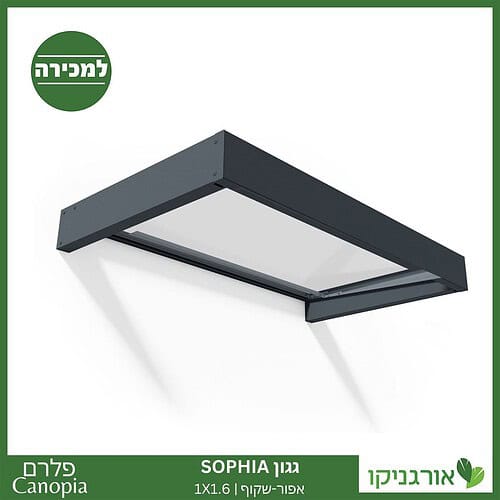 גגון Sophia אפור-שקוף 1X1.6 עיצוב מודרני מבית פלרם - Canopia 1