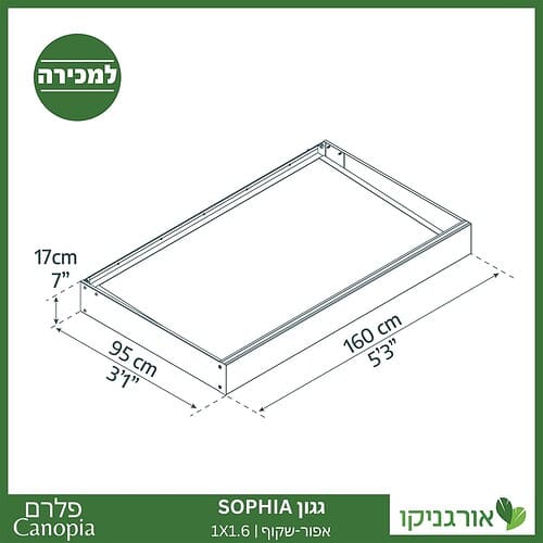 גגון Sophia אפור-שקוף 1X1.6 עיצוב מודרני מבית פלרם - Canopia 4
