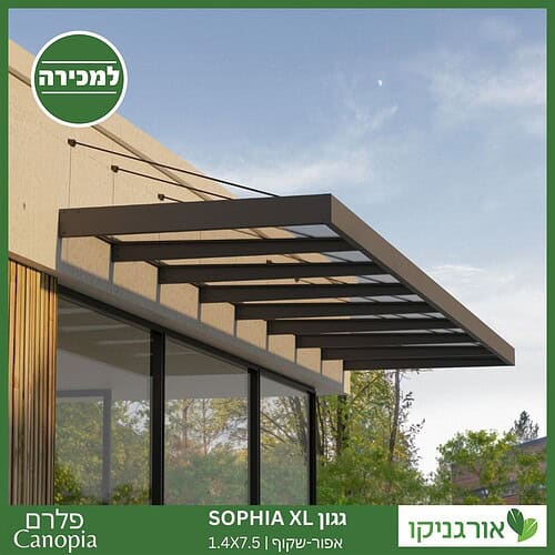 גגון Sophia XL אפור-שקוף 1.4X7.5 עיצוב מודרני מבית פלרם - Canopia 2