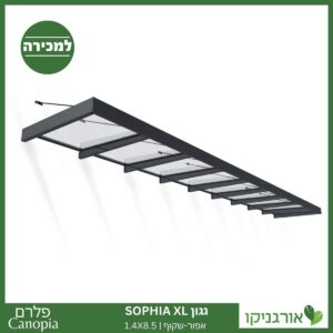 גגון Sophia XL אפור-שקוף 1.4X8.5 עיצוב מודרני מבית פלרם - Canopia 1