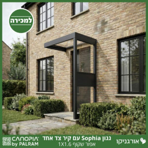 גגון Sophia אפור שקוף 1X1.6 עם קיר צד אחד מבית פלרם - Canopia