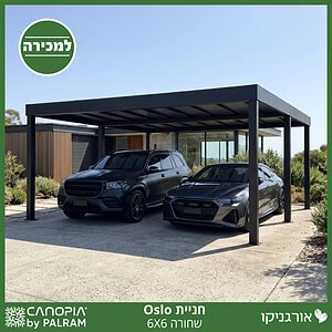 חניית Oslo שחורה 6X6 מבית פלרם - Canopia