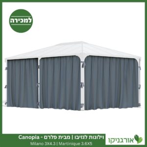 וילונות לגזיבו Martinique 3.6x5 / Milano 3x4.3 מבית פלרם - Canopia 2