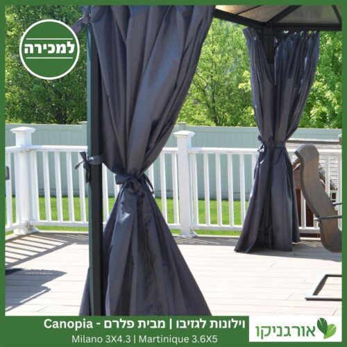 וילונות לגזיבו Martinique 3.6x5 / Milano 3x4.3 מבית פלרם - Canopia 4