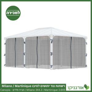 רשתות נגד יתושים לגזיבו Martinique 3.6x5 / Milano 3x4.3 מבית Canopia 2