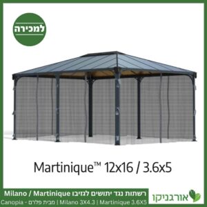 רשתות נגד יתושים לגזיבו Martinique 3.6x5 / Milano 3x4.3 מבית Canopia 4