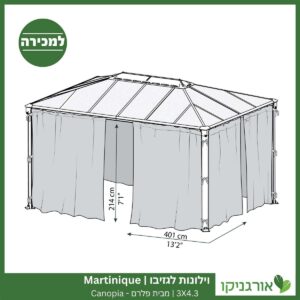 וילונות לגזיבו 3X4.3 Martinique מבית פלרם - Canopia 4