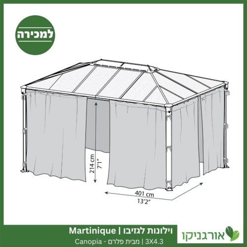 וילונות לגזיבו 3X4.3 Martinique מבית פלרם - Canopia 4