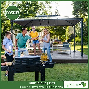 גזיבו Martinique אפור כהה 3X4.3 מבית פלרם - Canopia 2