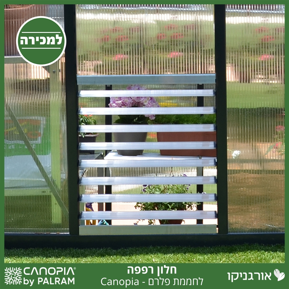 חלון רפפה לחממת פלרם - Canopia