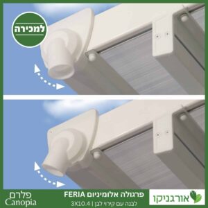 פרגולה אלומיניום Feria לבנה 3X10.4 מבית פלרם - Canopia 3