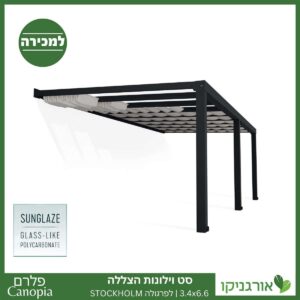 וילונות הצללה לפרגולה 3.4X6.6 Stockholm מבית פלרם - Canopia