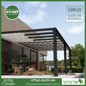 וילונות הצללה לפרגולה 3.4X7.3 Stockholm מבית פלרם - Canopia 2