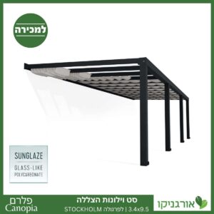 וילונות הצללה לפרגולה 3.4X9.5 Stockholm מבית פלרם - Canopia